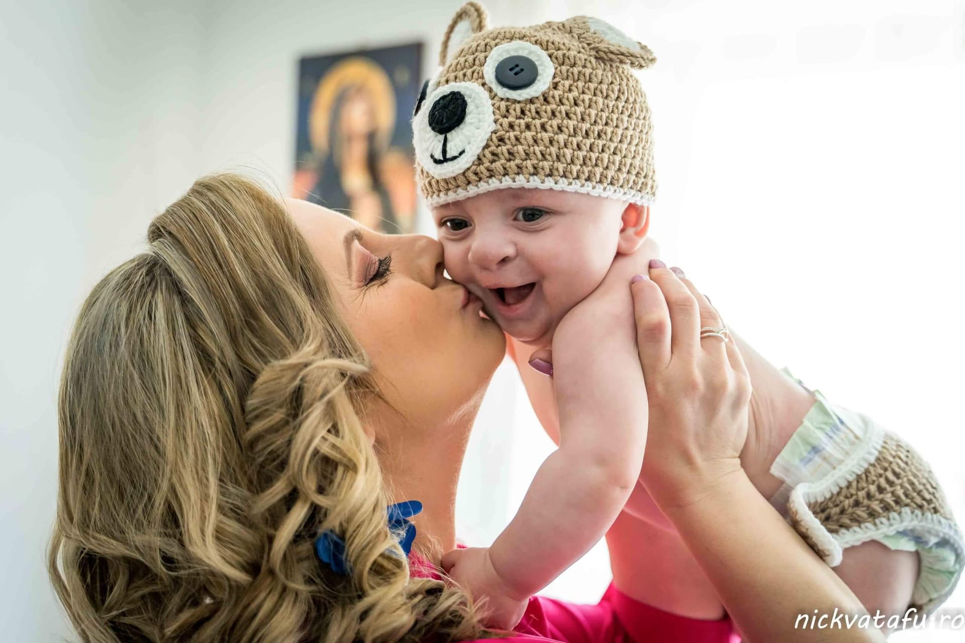 fotograf portret sedinta foto botez nou nascut costumase tricotate