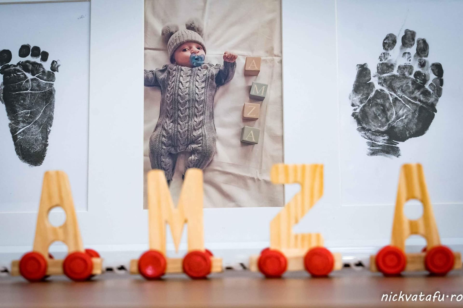 fotograf portret sedinta foto botez nou nascut decor nume